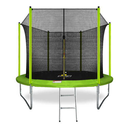 Батут Arland 10 футов с внутренней сеткой и лестницей, светло-зеленый, 305 см
