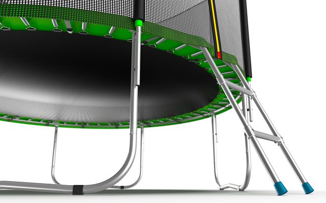 Батут EVO JUMP External 10 футов с внешней сеткой и лестницей, зеленый, 305 см