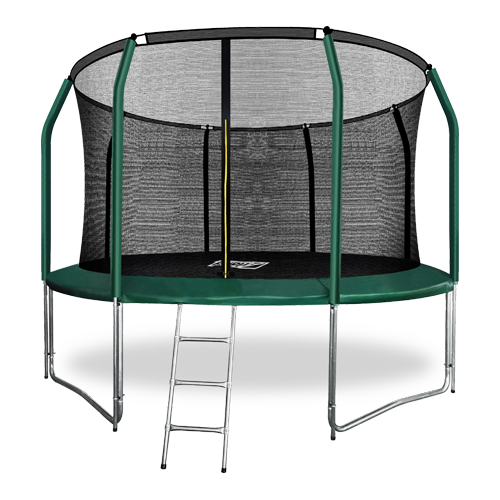 Батут Arland премиум 12 футов с внутренней сеткой и лестницей, темно-зеленый, 366 см