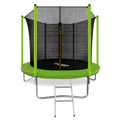 Батут Arland 8 футов с внутренней сеткой и лестницей, светло-зеленый, 244 см