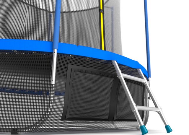 Батут EVO JUMP Internal 12 футов с внутренней сеткой, лестницей и нижней сеткой, синий, 366 см