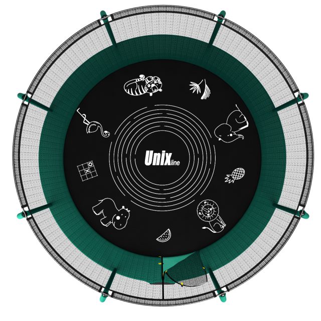 Батут Unix line Supreme Game 10 футов зеленый, 305 см