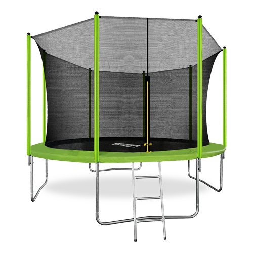 Батут Arland 12 футов с внутренней сеткой и лестницей, светло-зеленый, 366 см