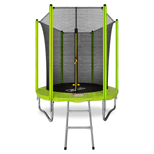 Батут Arland 6 футов с внутренней сеткой и лестницей, светло-зеленый, 183 см