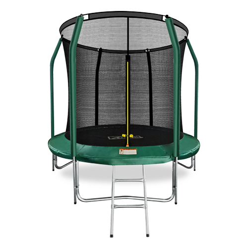 Батут Arland премиум 8 футов с внутренней сеткой и лестницей, темно-зеленый, 244 см
