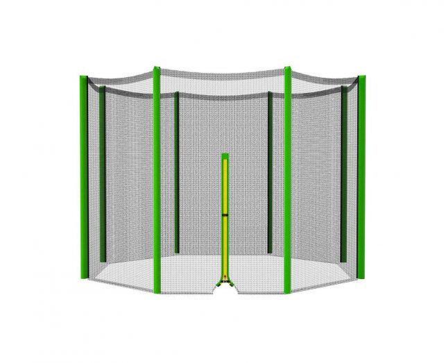 Батут DFC Trampoline Fitness 8 футов с внешней сеткой, светло-зелёный, 244 см