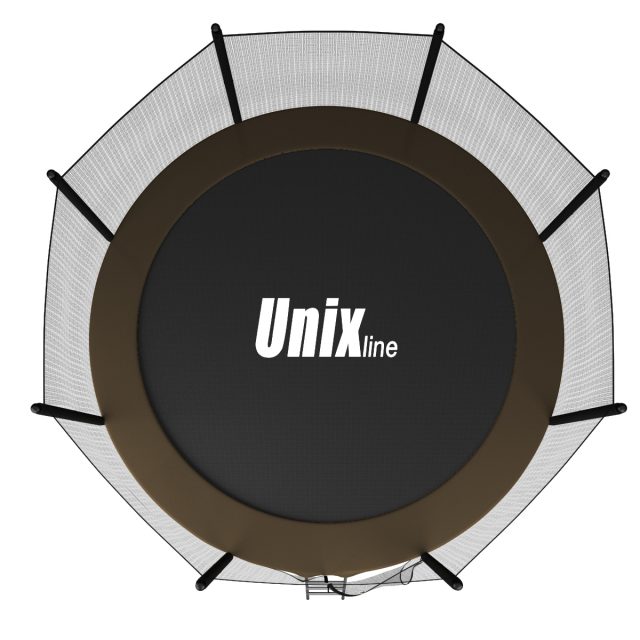 Батут Unix line Black&Brown 10 футов с внешней сеткой, коричневый, 305 см