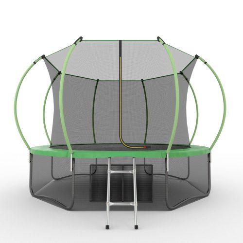 Батут EVO JUMP Internal 12 футов с внутренней сеткой, лестницей и нижней сеткой, зеленый, 366 см