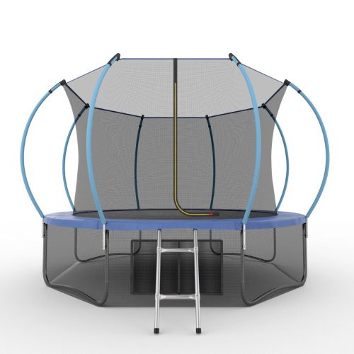 Батут EVO JUMP Internal 12 футов с внутренней сеткой, лестнице и нижней сеткой, синий, 366 см