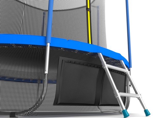 Батут с внутренней сеткой и лестницей, диаметр 6ft (синий) + нижняя сеть